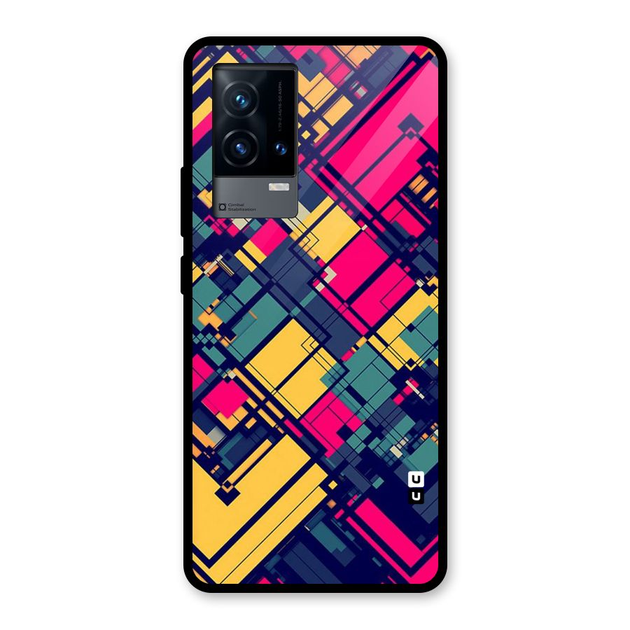 Classic Abstract Coloured Glass Back Case for iQOO 9 5G