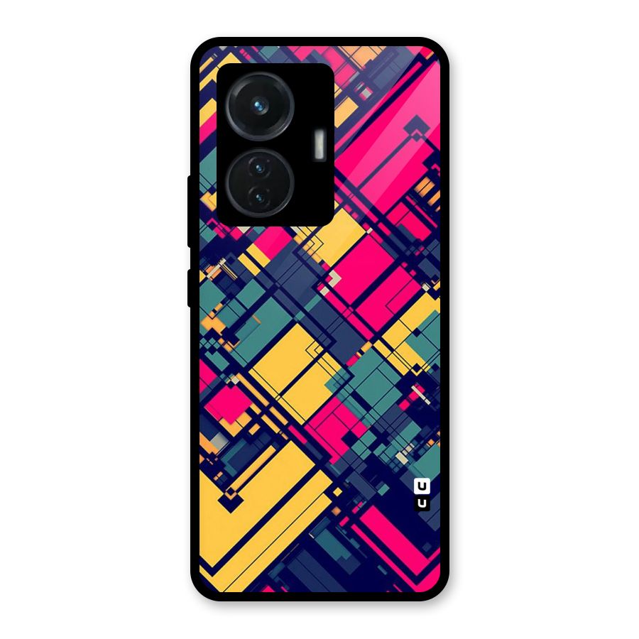 Classic Abstract Coloured Glass Back Case for iQOO Z6 44W