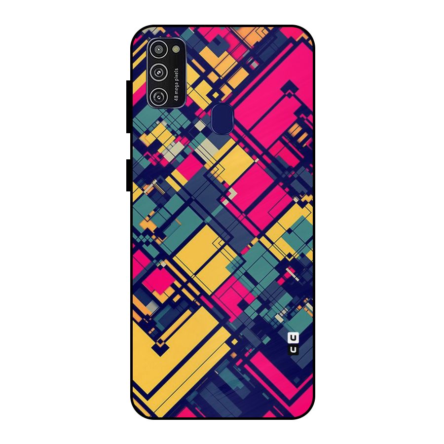 Classic Abstract Coloured Metal Back Case for Galaxy M30s