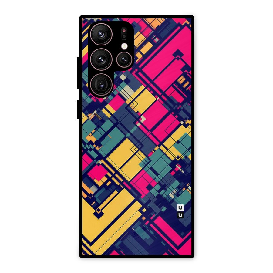 Classic Abstract Coloured Metal Back Case for Galaxy S22 Ultra 5G