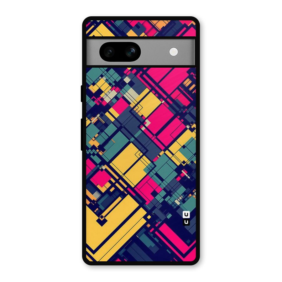 Classic Abstract Coloured Metal Back Case for Google Pixel 7a
