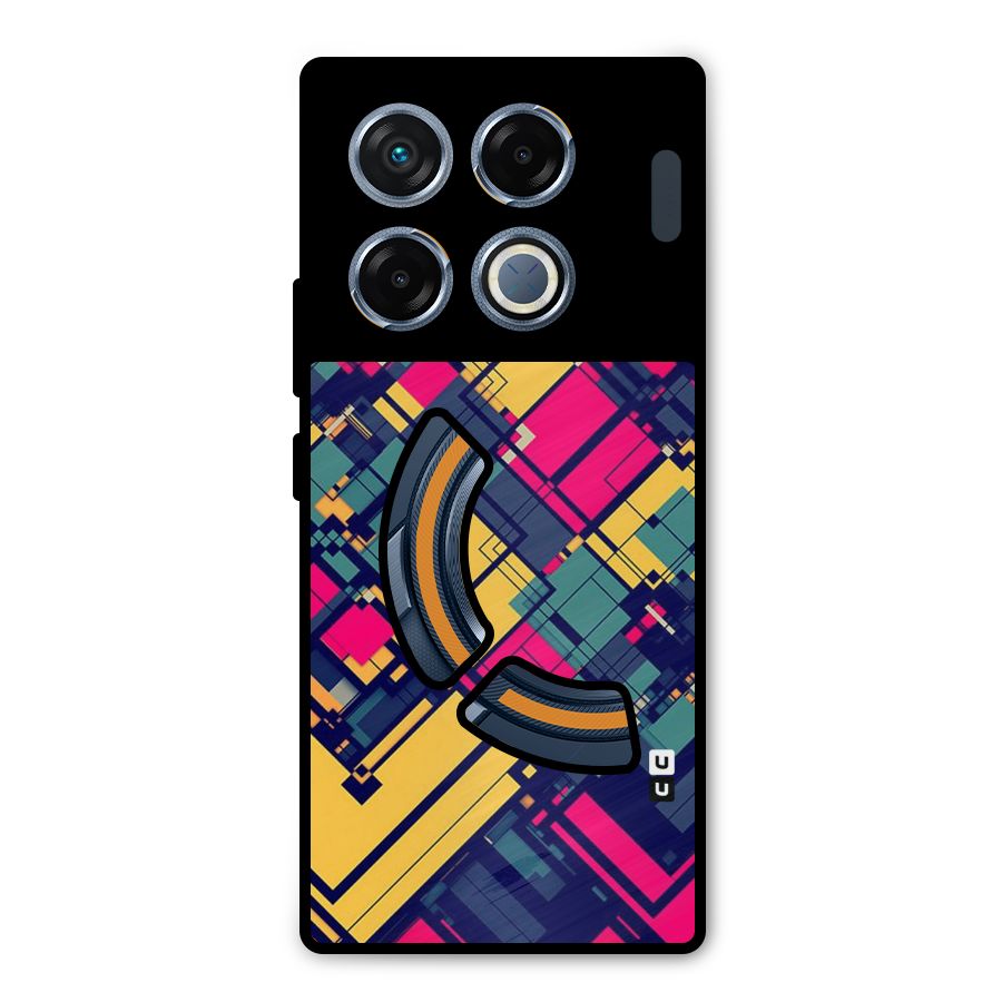 Classic Abstract Coloured Metal Back Case for Infinix GT 20 Pro