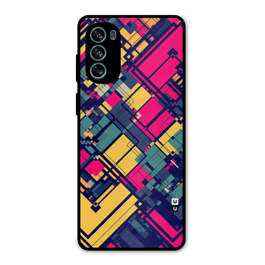 Classic Abstract Coloured Metal Back Case for Moto G62