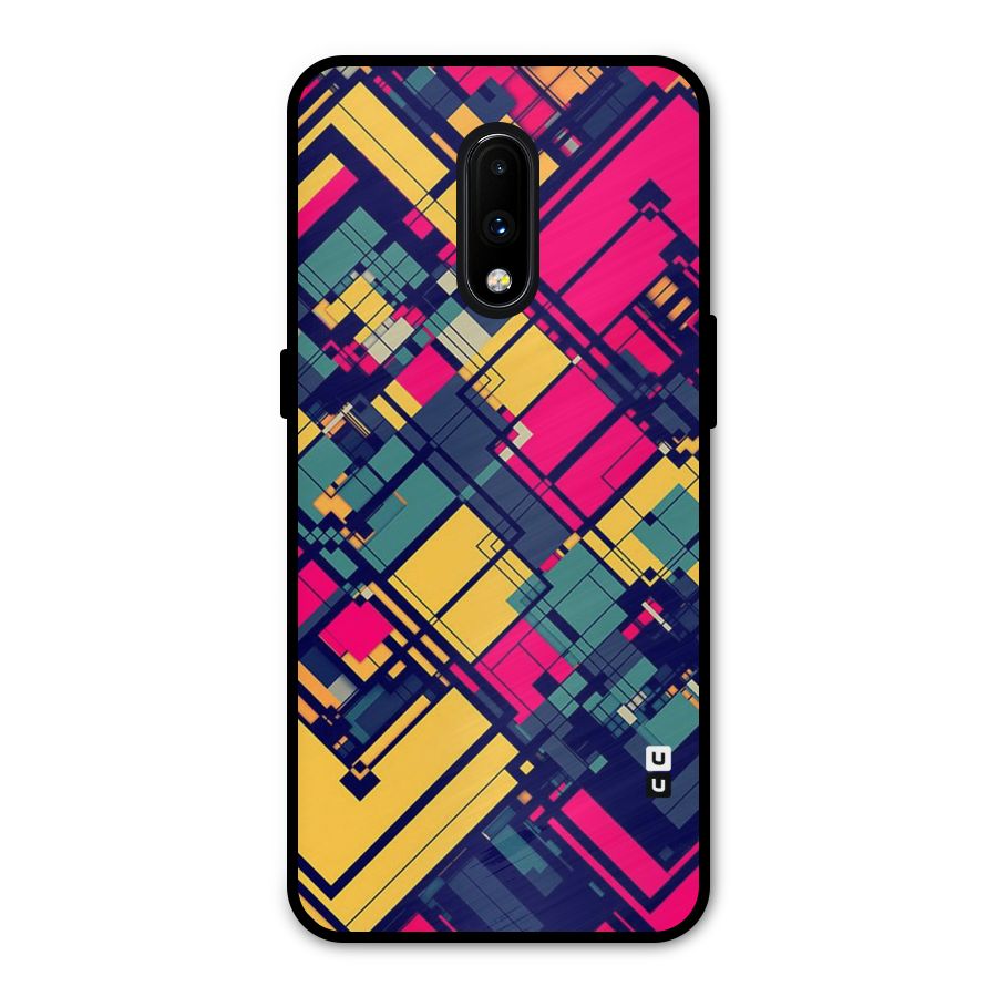 Classic Abstract Coloured Metal Back Case for OnePlus 7