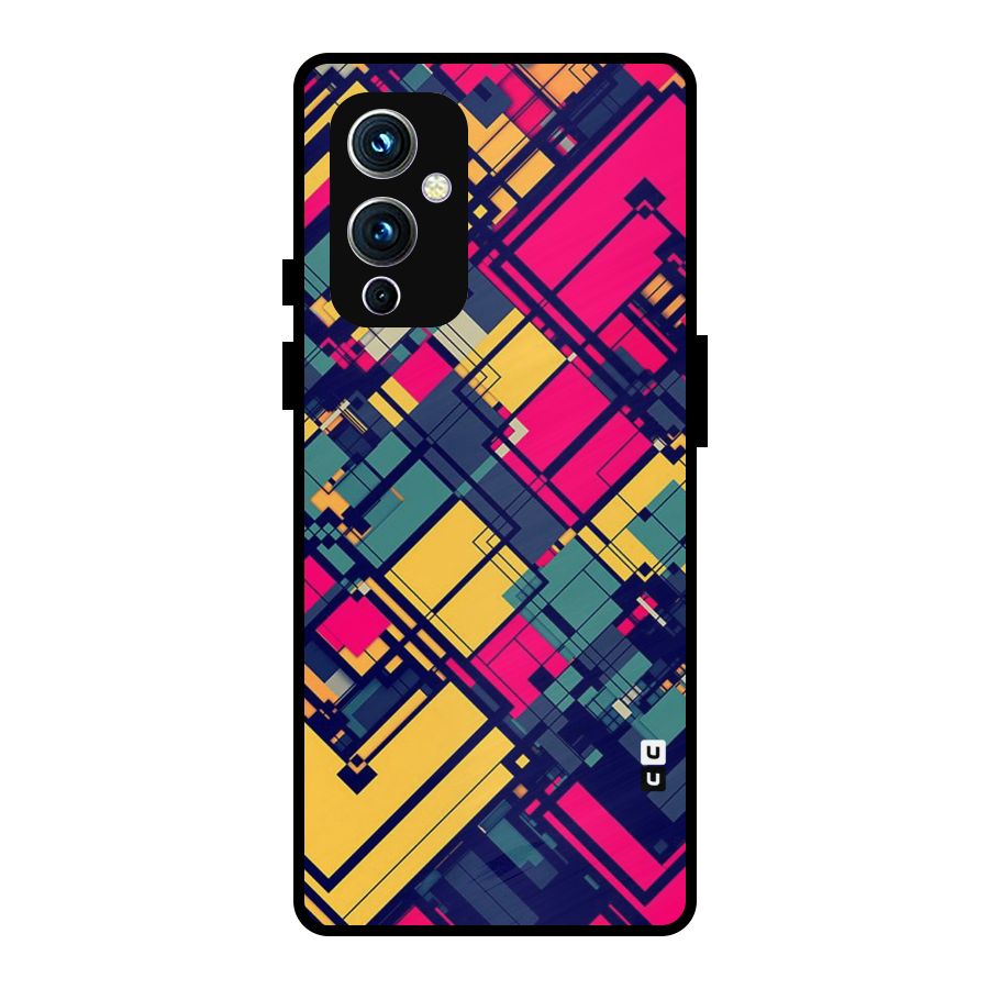 Classic Abstract Coloured Metal Back Case for OnePlus 9