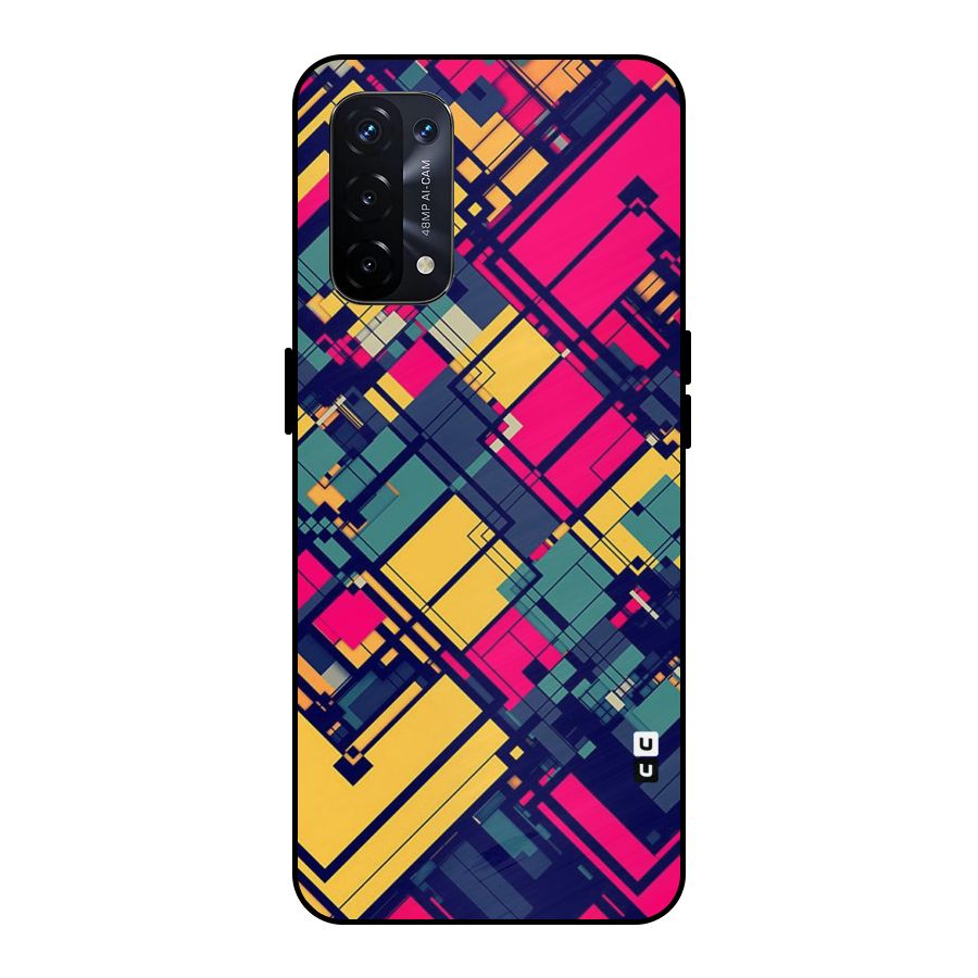 Classic Abstract Coloured Metal Back Case for Oppo A74 5G