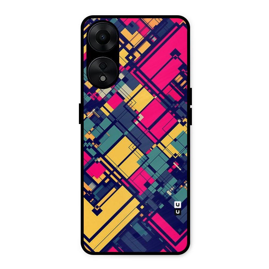 Classic Abstract Coloured Metal Back Case for Oppo A78 5G