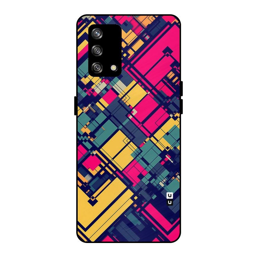 Classic Abstract Coloured Metal Back Case for Oppo F19