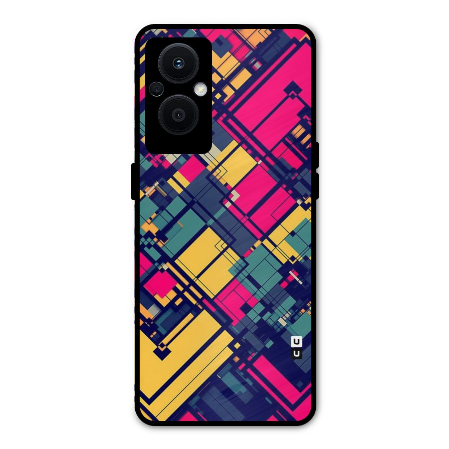 Classic Abstract Coloured Metal Back Case for Oppo F21 Pro 5G