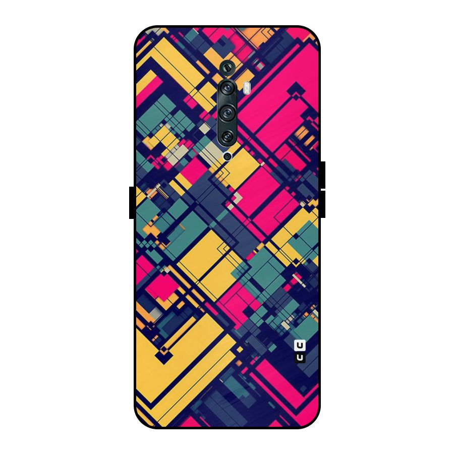 Classic Abstract Coloured Metal Back Case for Oppo Reno2 F