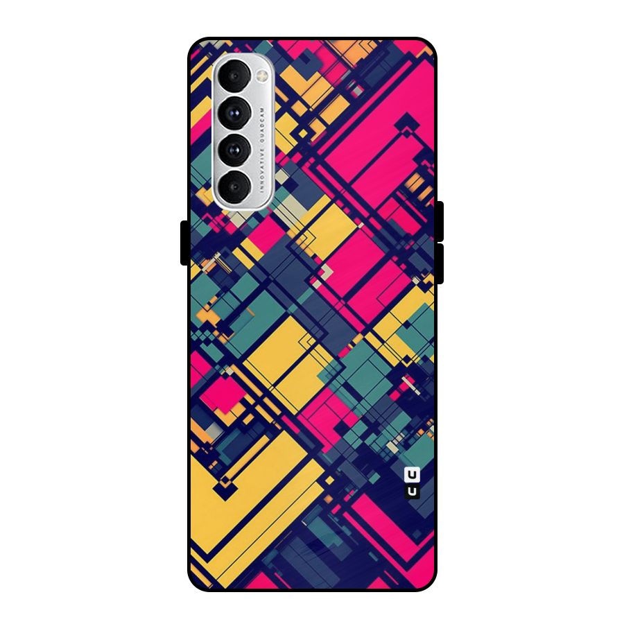 Classic Abstract Coloured Metal Back Case for Oppo Reno4 Pro