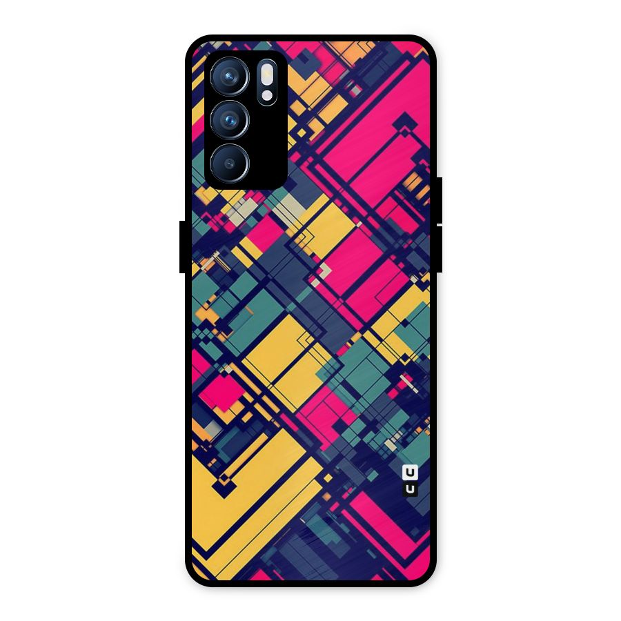 Classic Abstract Coloured Metal Back Case for Oppo Reno6 5G
