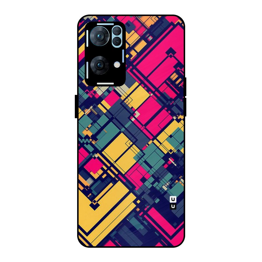 Classic Abstract Coloured Metal Back Case for Oppo Reno7 Pro 5G