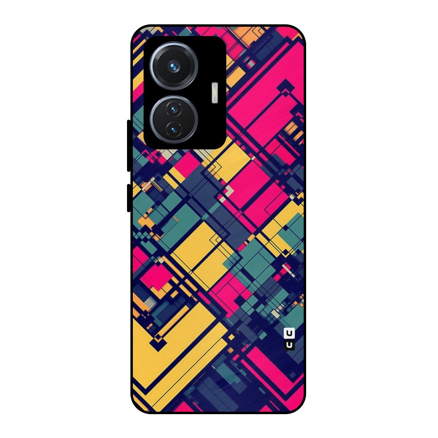 Classic Abstract Coloured Metal Back Case for Vivo T1 44W