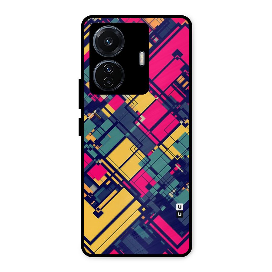 Classic Abstract Coloured Metal Back Case for Vivo T1 Pro