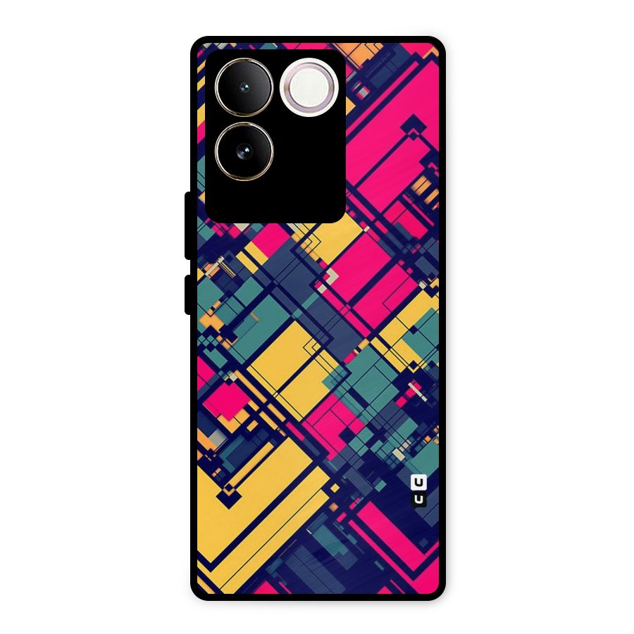 Classic Abstract Coloured Metal Back Case for Vivo T2 Pro