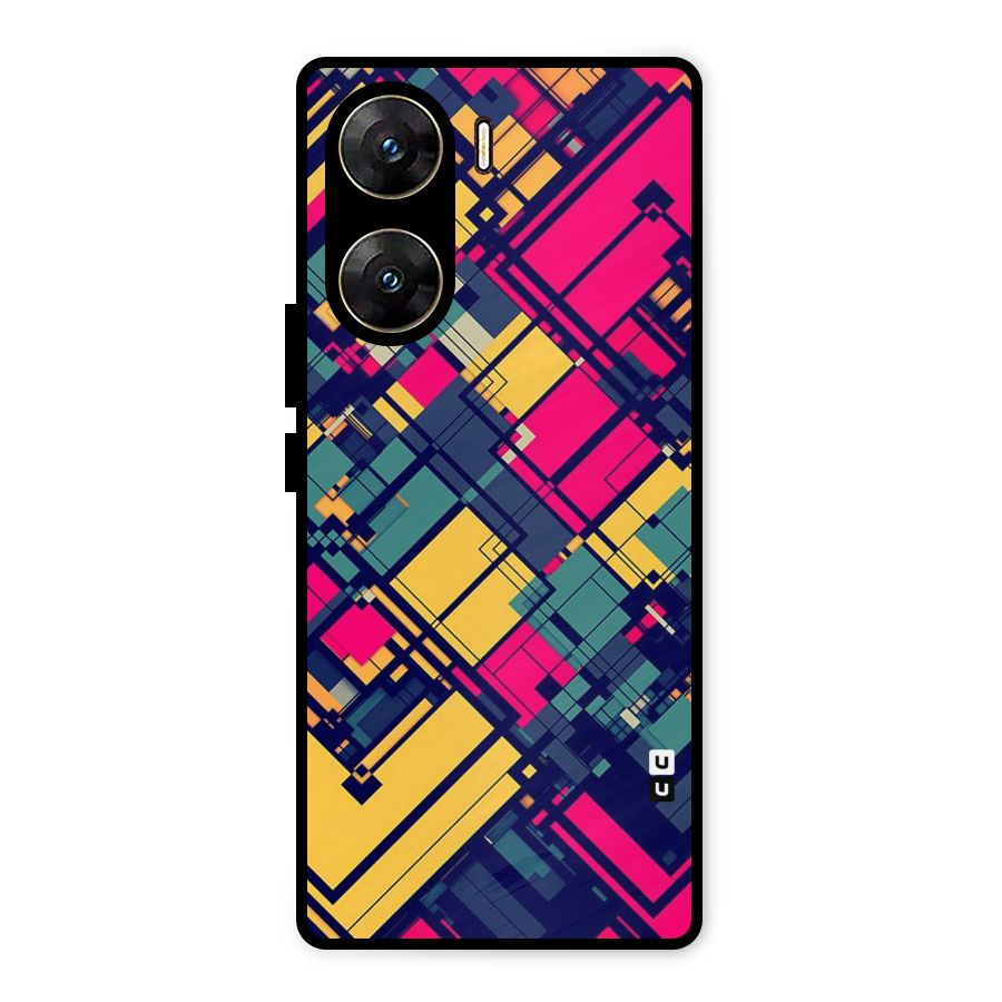 Classic Abstract Coloured Metal Back Case for Vivo V29e