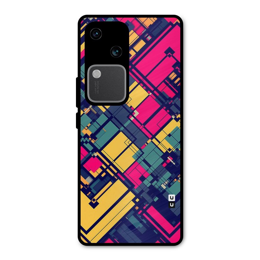Classic Abstract Coloured Metal Back Case for Vivo V30 Pro