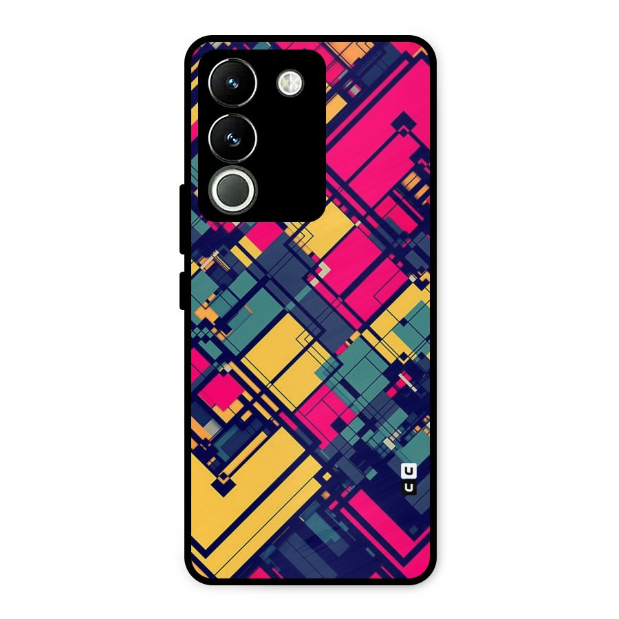Classic Abstract Coloured Metal Back Case for Vivo Y200