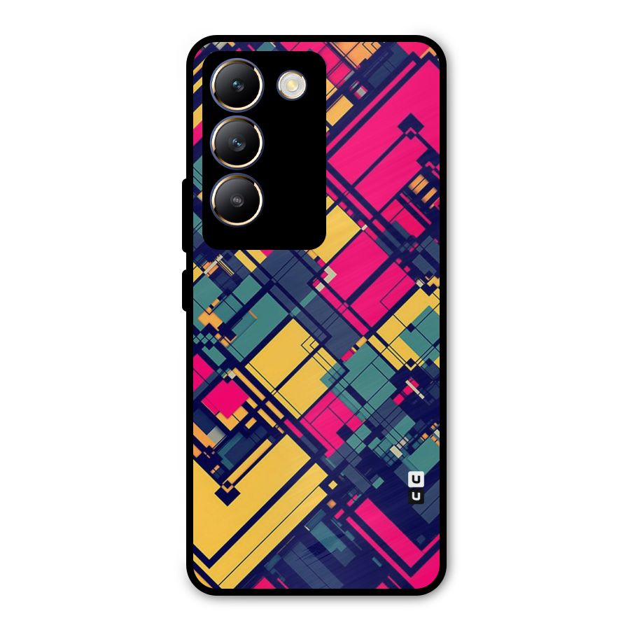 Classic Abstract Coloured Metal Back Case for Vivo Y200e