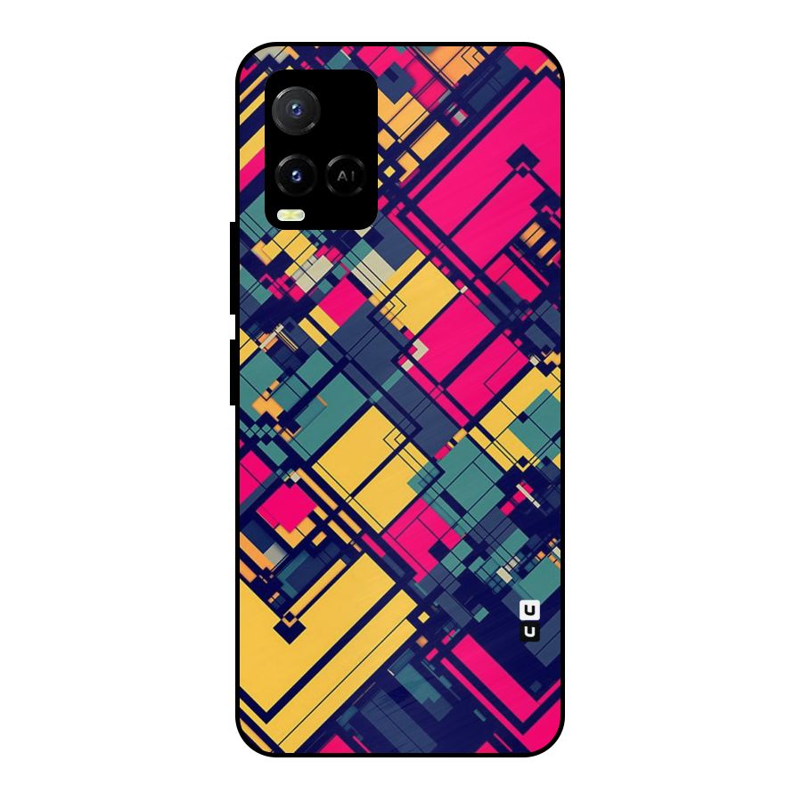 Classic Abstract Coloured Metal Back Case for Vivo Y21A