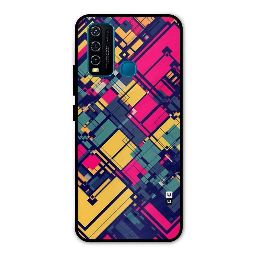 Classic Abstract Coloured Metal Back Case for Vivo Y30