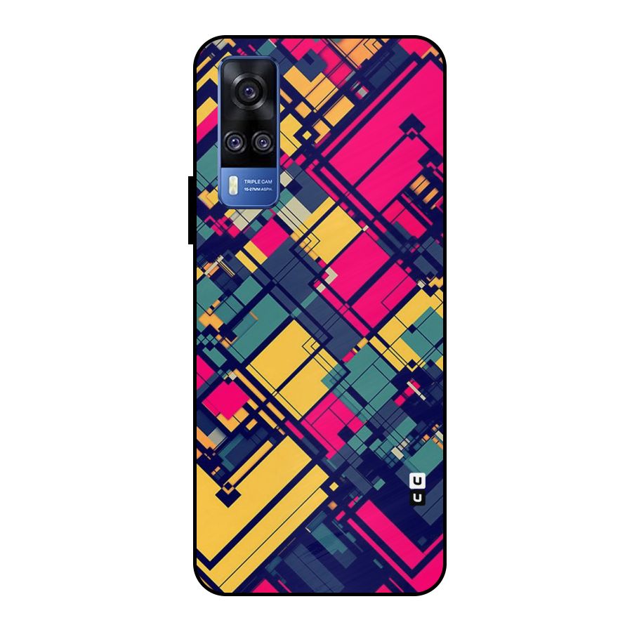 Classic Abstract Coloured Metal Back Case for Vivo Y51