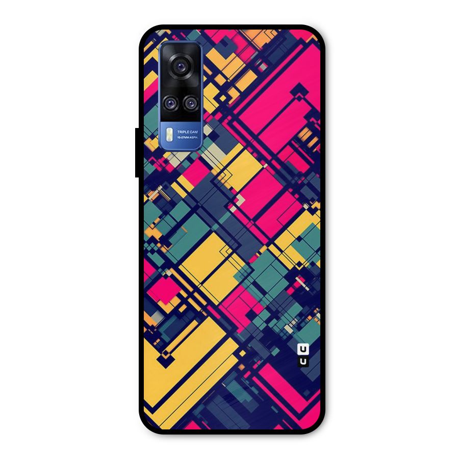 Classic Abstract Coloured Metal Back Case for Vivo Y51A