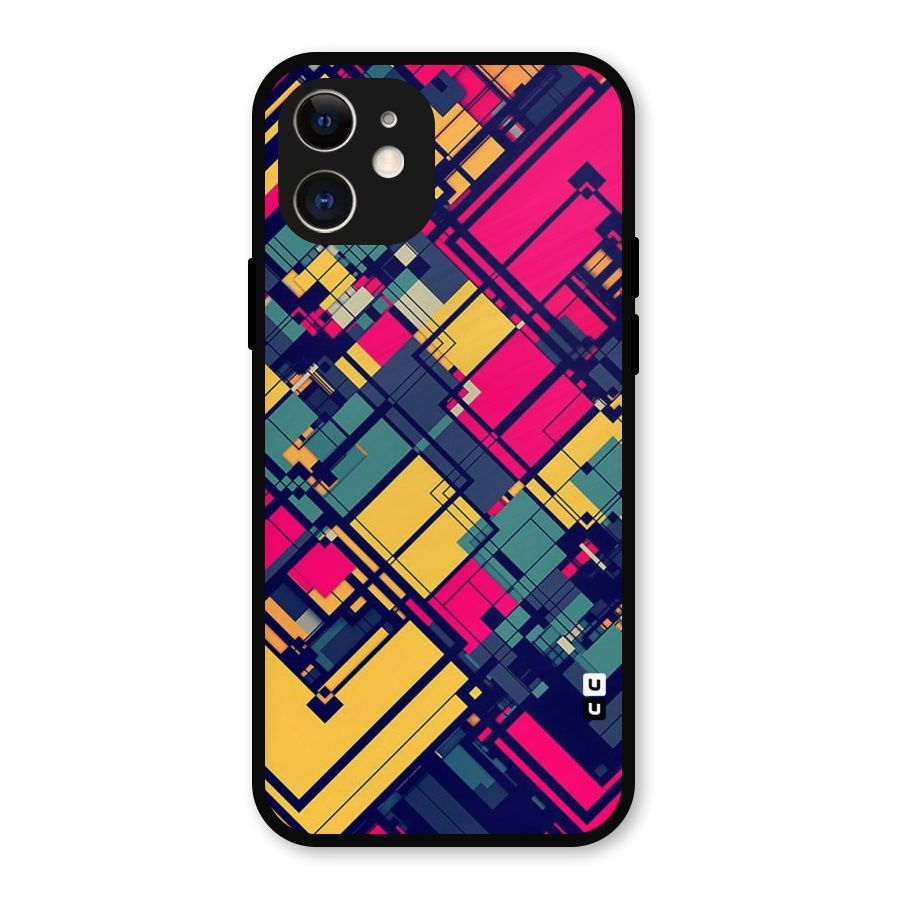 Classic Abstract Coloured Metal Back Case for iPhone 12