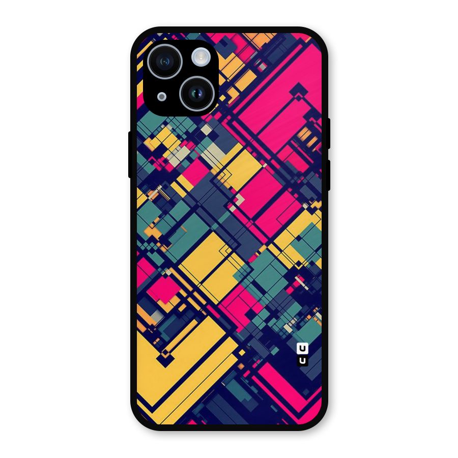 Classic Abstract Coloured Metal Back Case for iPhone 14