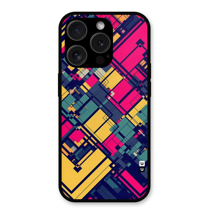 Classic Abstract Coloured Metal Back Case for iPhone 15 Pro