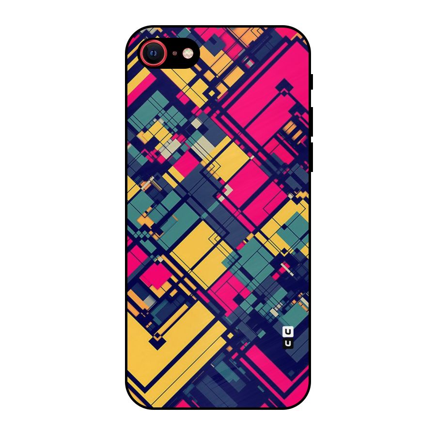 Classic Abstract Coloured Metal Back Case for iPhone SE 2020