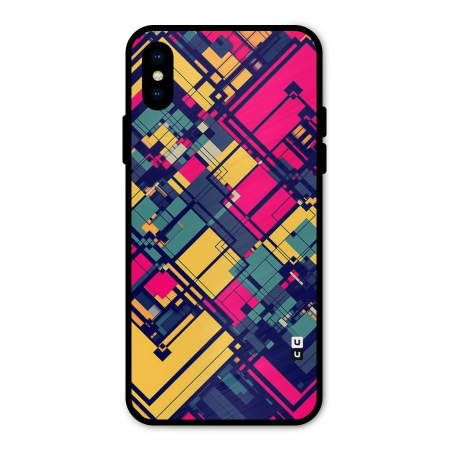 Classic Abstract Coloured Metal Back Case for iPhone XS