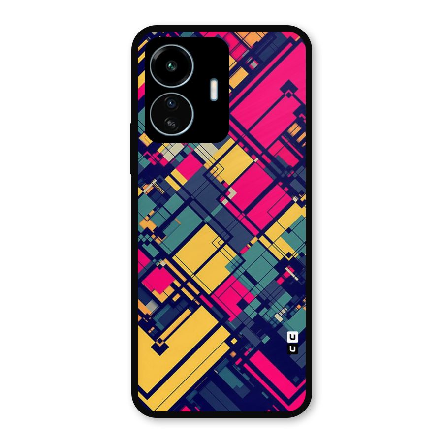 Classic Abstract Coloured Metal Back Case for vivo iQOO Z6 Lite 5G