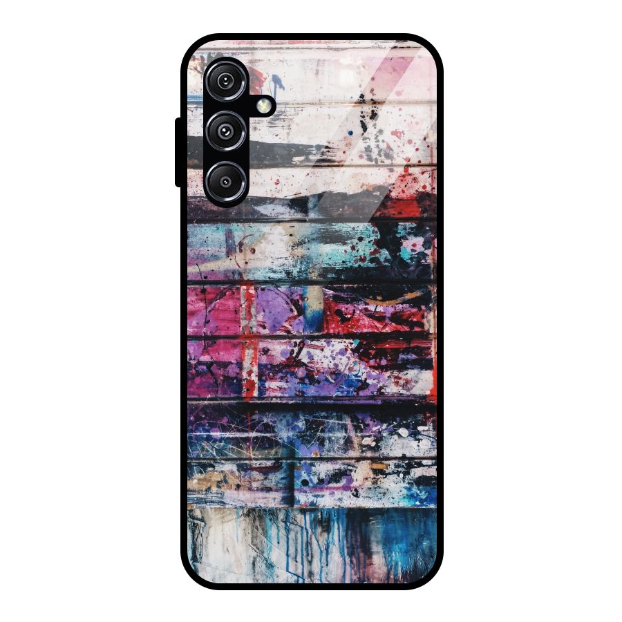 Classic Art Splash Glass Back Case for Galaxy M34 5G