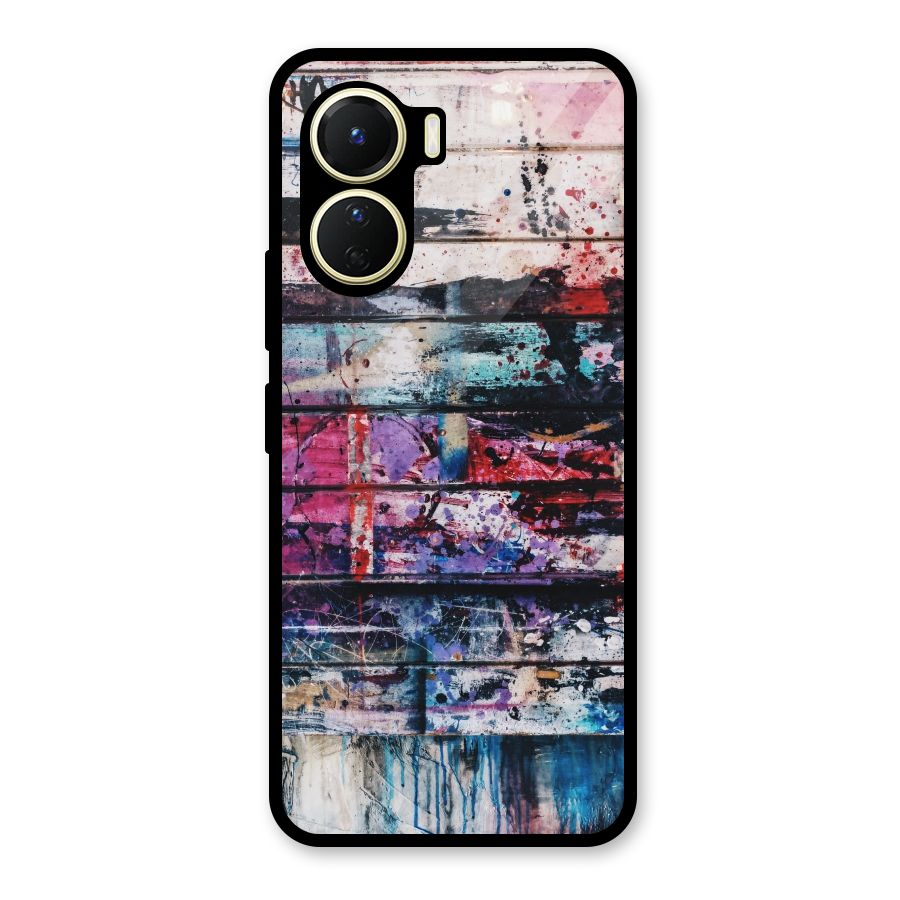 Classic Art Splash Glass Back Case for Vivo Y16