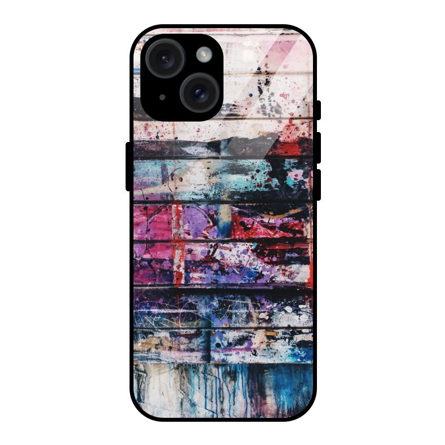 Classic Art Splash Glass Back Case for iPhone 15