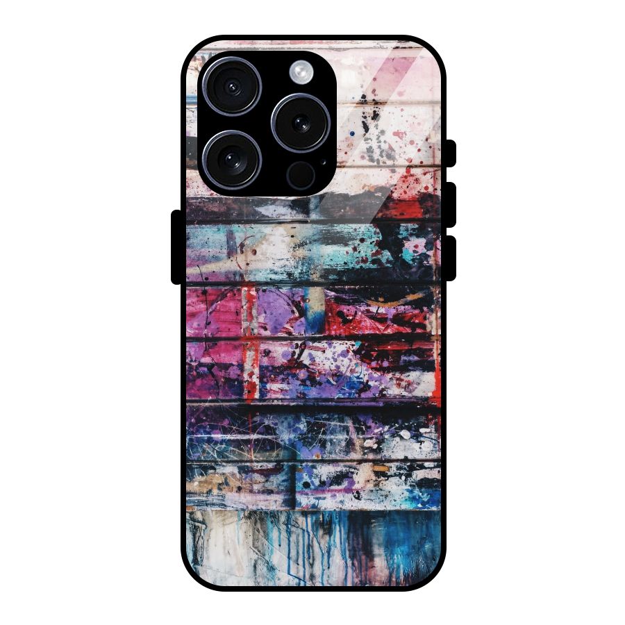 Classic Art Splash Glass Back Case for iPhone 15 Pro