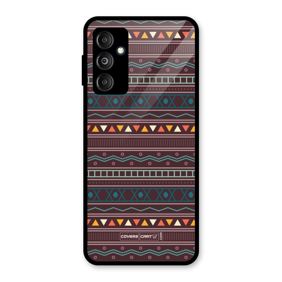 Classic Aztec Pattern Glass Back Case for Galaxy M14 5G