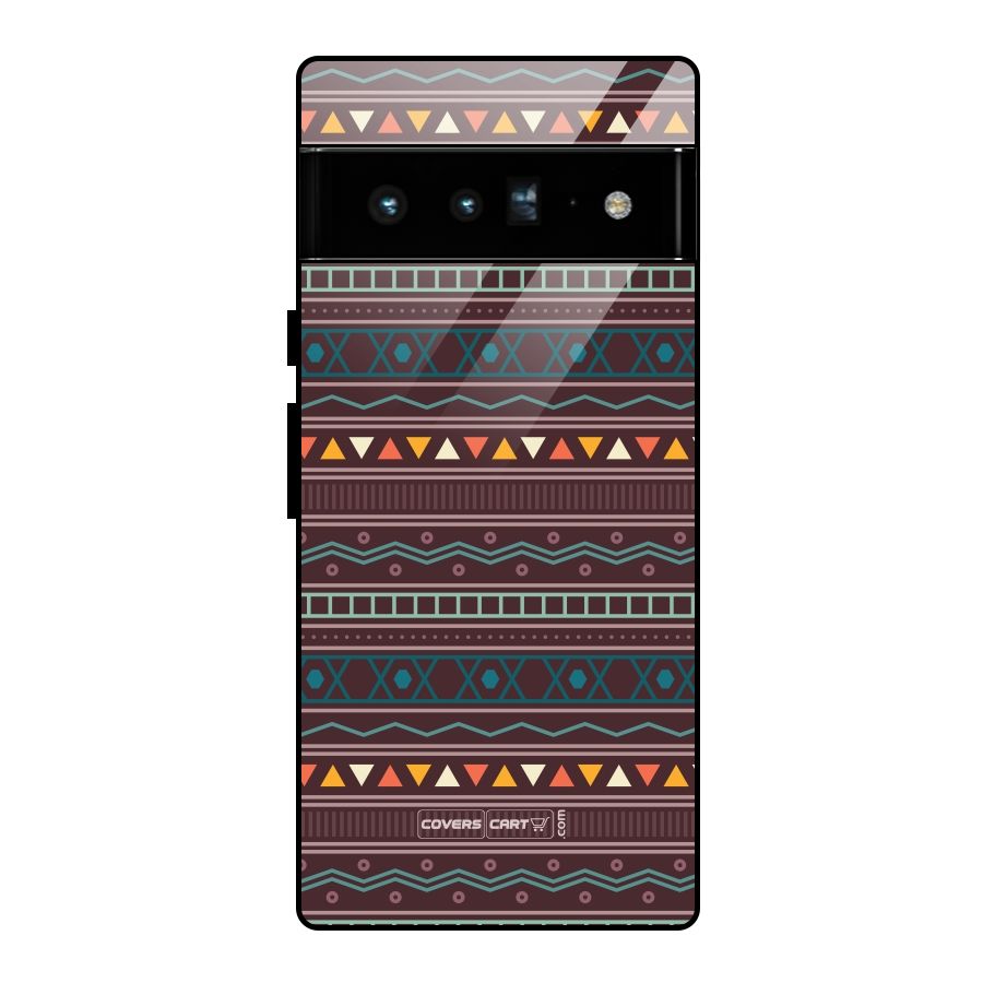 Classic Aztec Pattern Glass Back Case for Google Pixel 6 Pro