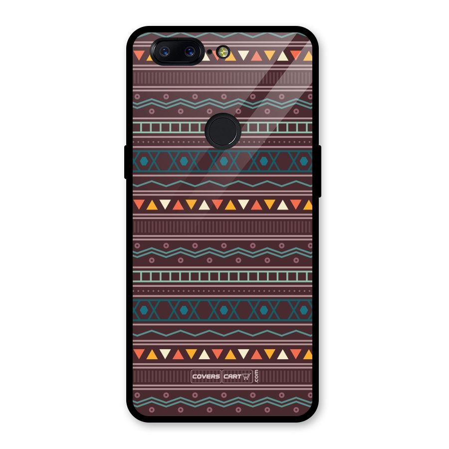 Classic Aztec Pattern Glass Back Case for OnePlus 5T