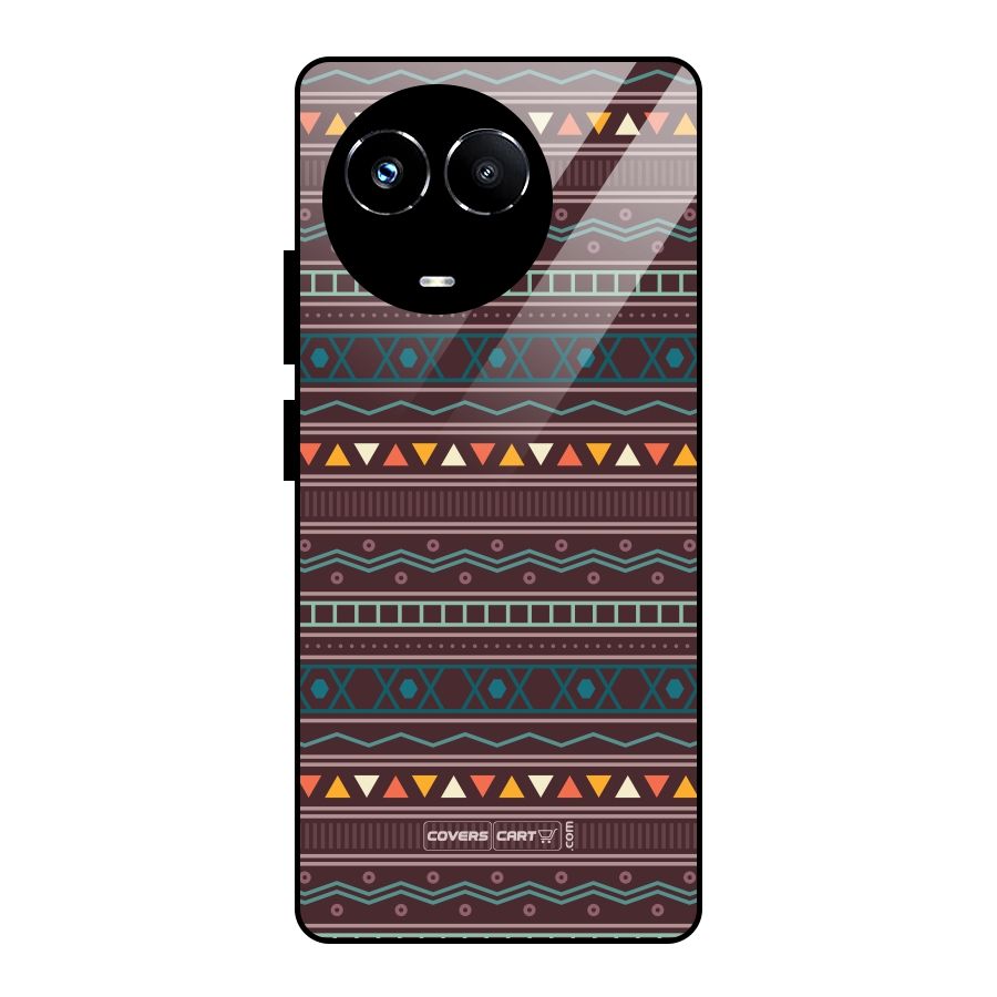 Classic Aztec Pattern Glass Back Case for Realme 11X