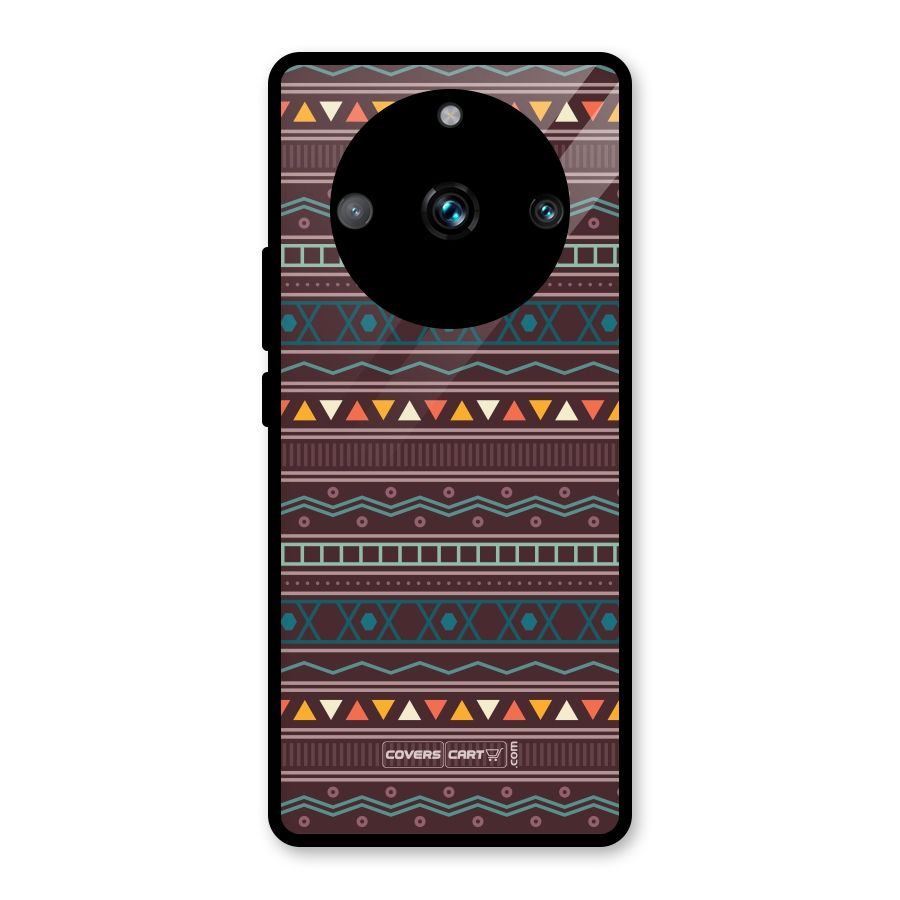 Classic Aztec Pattern Glass Back Case for Realme 11 Pro Plus