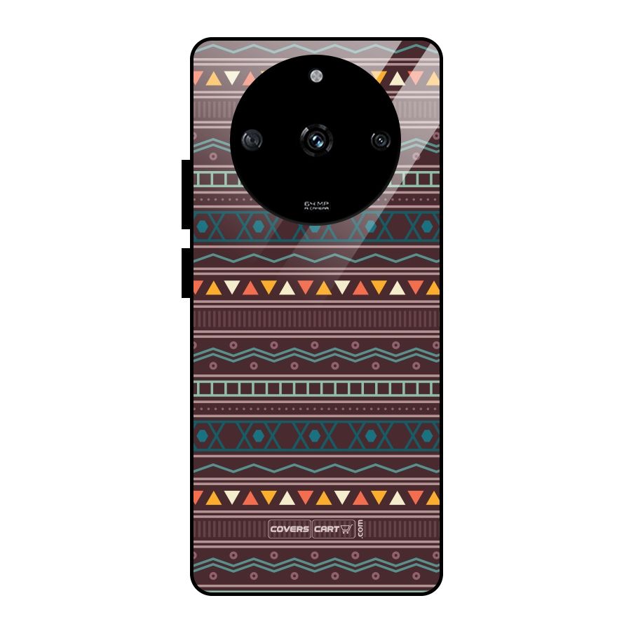 Classic Aztec Pattern Glass Back Case for Realme Narzo 60 5G