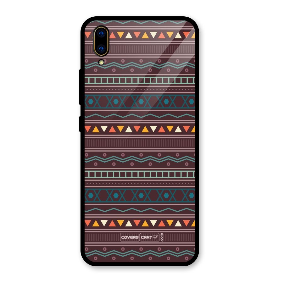 Classic Aztec Pattern Glass Back Case for Vivo V11 Pro