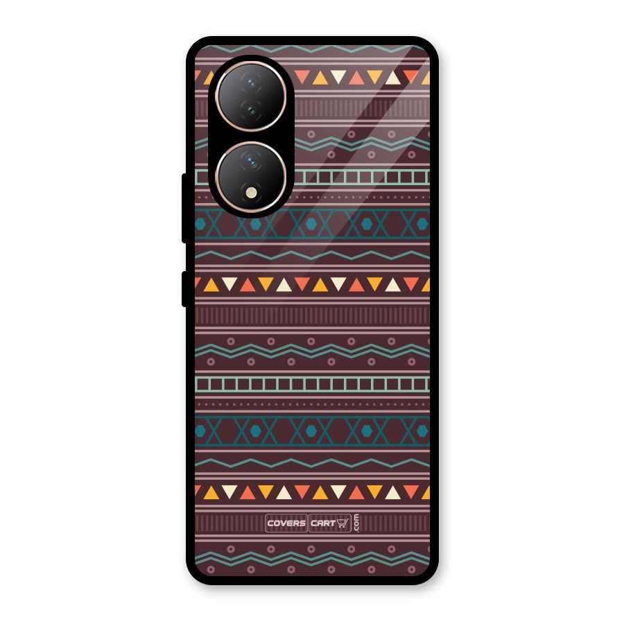 Classic Aztec Pattern Glass Back Case for Vivo Y100A
