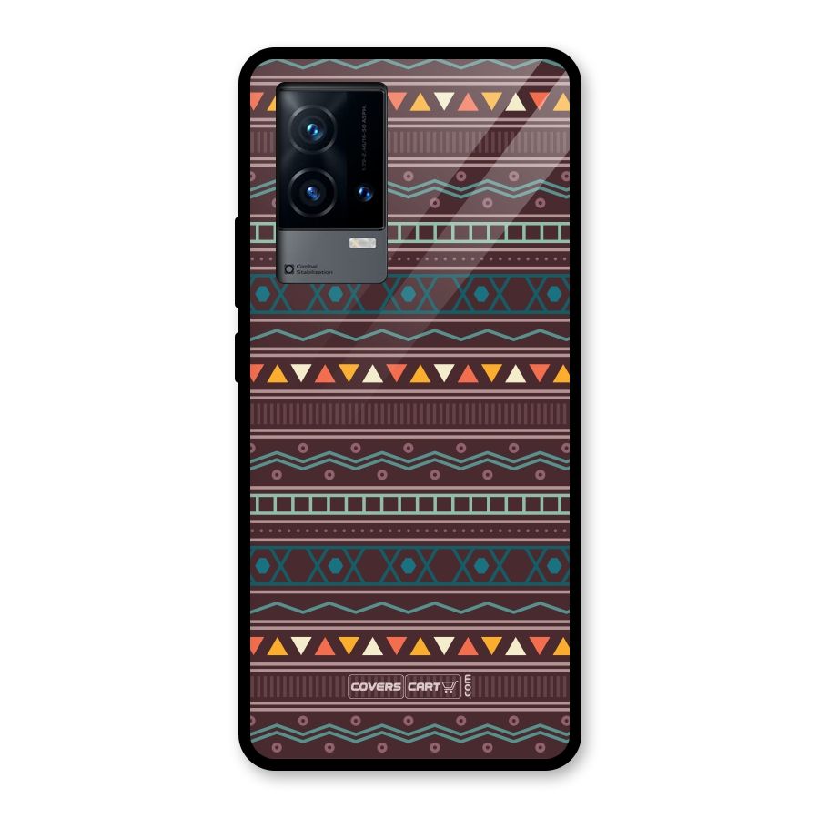 Classic Aztec Pattern Glass Back Case for iQOO 9 5G