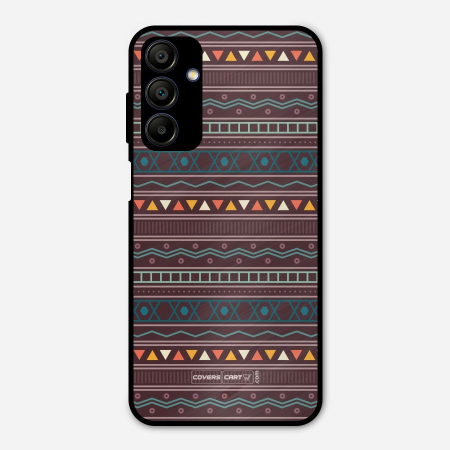 Classic Aztec Pattern Metal Back Case for Galaxy A15 5G