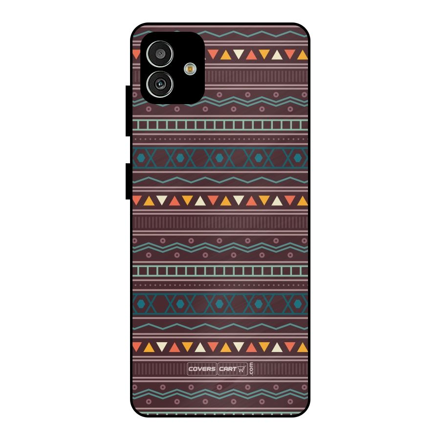 Classic Aztec Pattern Metal Back Case for Galaxy M13 5G