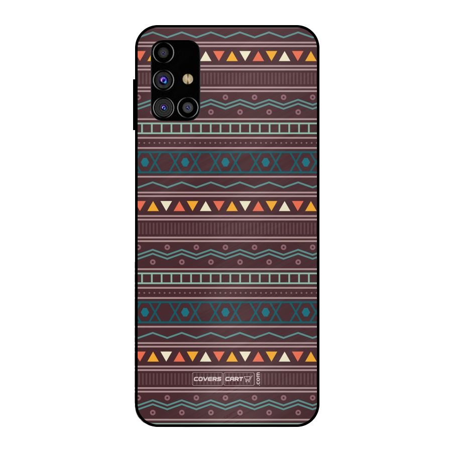 Classic Aztec Pattern Metal Back Case for Galaxy M31s